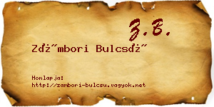 Zámbori Bulcsú névjegykártya